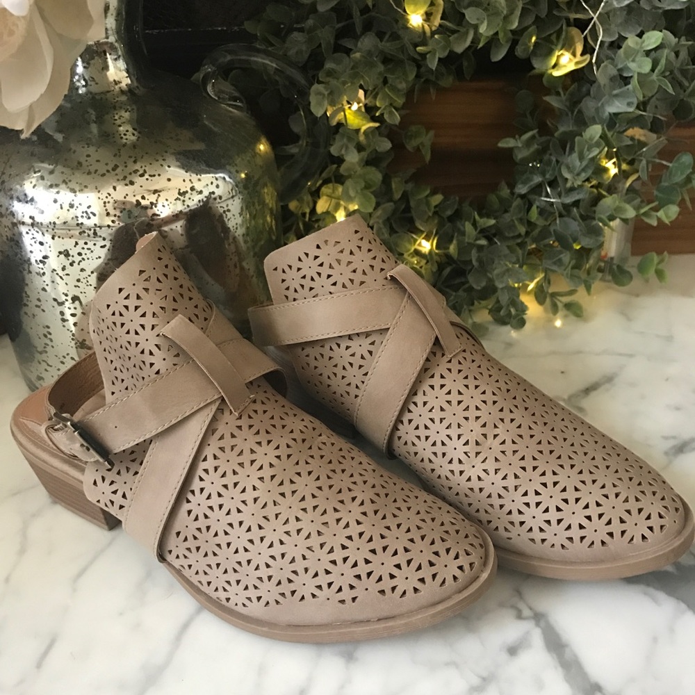 Tan booties size 8.5 by Report